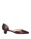 Anna Baiguera Woman Pumps Burgundy Size 10 Soft Leather In Red