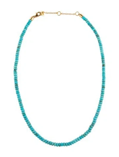 Pre-owned Anna Beck Bead Strand Necklace, 18" In Blue