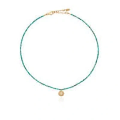 Anna Beck Cirle Pendant Turquoise Nk10492-gtq In Blue