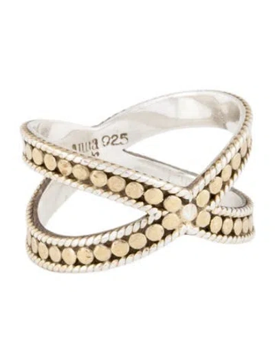 Pre-owned Anna Beck Classic Cross Band Ring In Multi