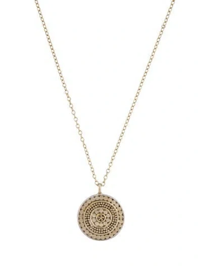 Pre-owned Anna Beck Disc Pendant Necklace, 18.75" In Multi