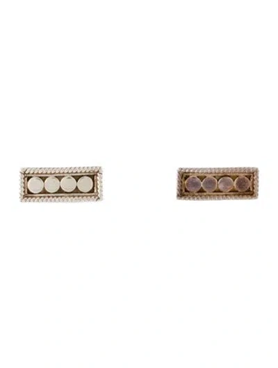 Pre-owned Anna Beck Dot Stud Earrings In Silver