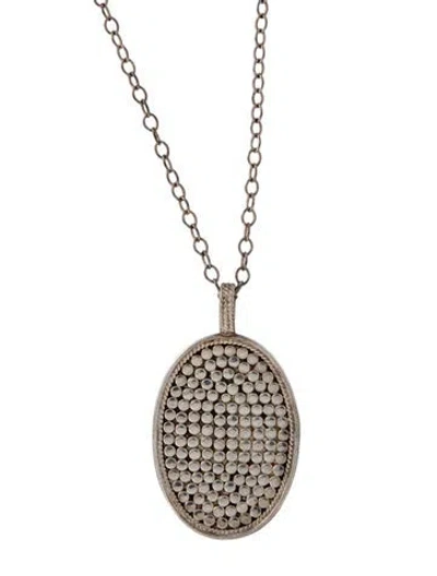 Pre-owned Anna Beck Dotted Oval Pendant Necklace, 30" In Multicolor
