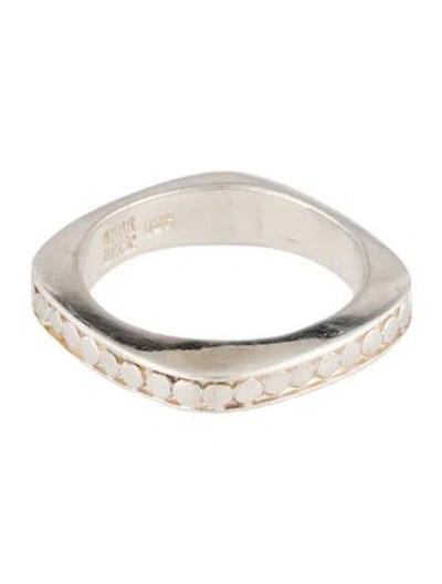 Pre-owned Anna Beck Dotted Stacking Band Ring In Multicolor