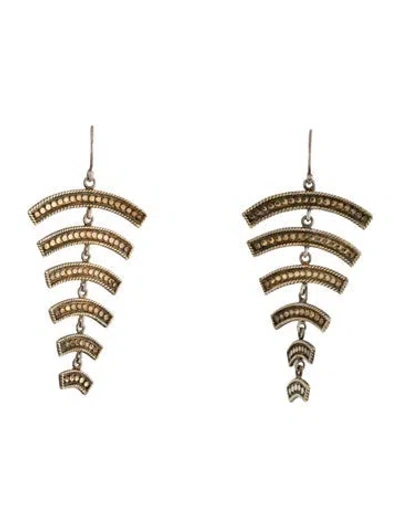 Pre-owned Anna Beck Dotted Tiered Drop Earrings In Multi