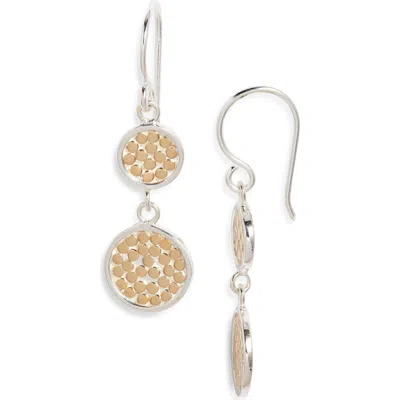 Anna Beck Double Disc Mixed Metal Linear Drop Earrings In Gold