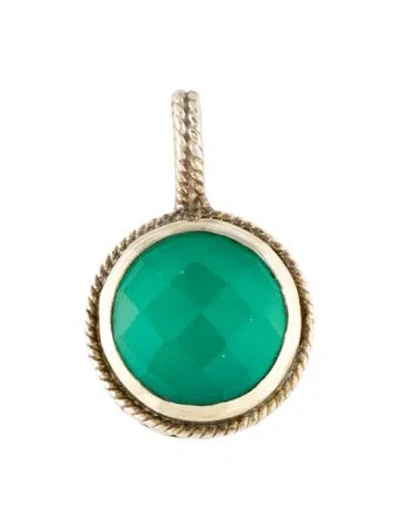 Pre-owned Anna Beck Dyed Chalcedony Pendant, 0.75" In Multi