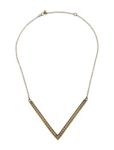 Pre-owned Anna Beck "gili" V-necklace, 18.25" In Multi