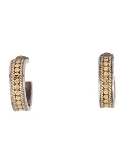 Pre-owned Anna Beck Hoop Dot Earrings In Gold/silver