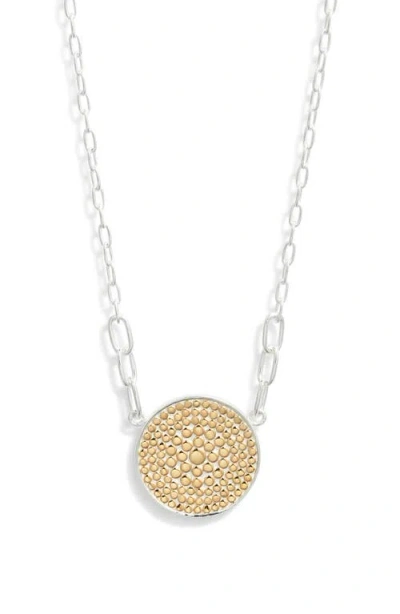 Anna Beck Large Reversible Disc Pendant Necklace In Gold