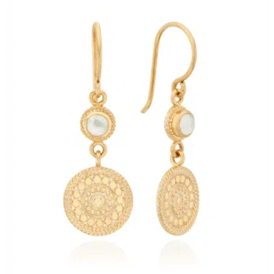 Anna Beck Mother Of Pearl & Disc Drop Earrings In Gold