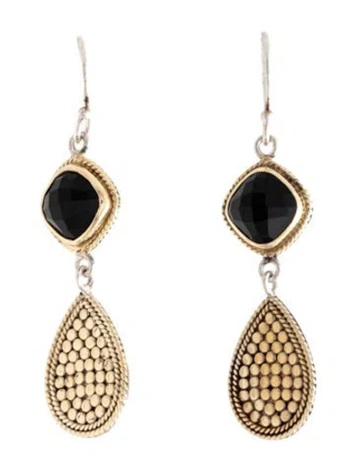 Pre-owned Anna Beck Onyx Drop Earrings In Multicolor