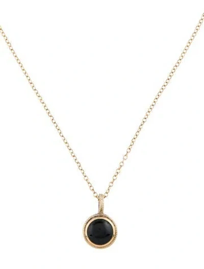 Pre-owned Anna Beck Onyx Pendant Necklace, 18" In Multi
