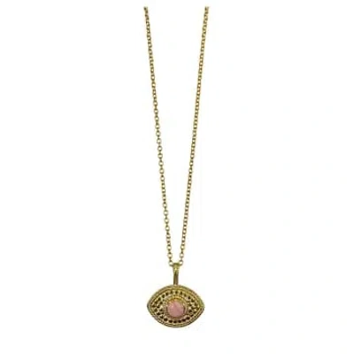 Anna Beck Pink Opal Evil Eye Necklace In Gold