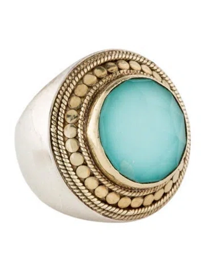 Pre-owned Anna Beck Quartz Cocktail Ring In Multi