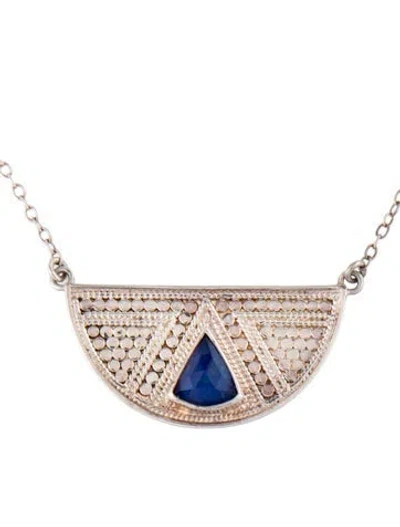 Pre-owned Anna Beck Quartz Pendant Necklace, 18.5" In Multicolor