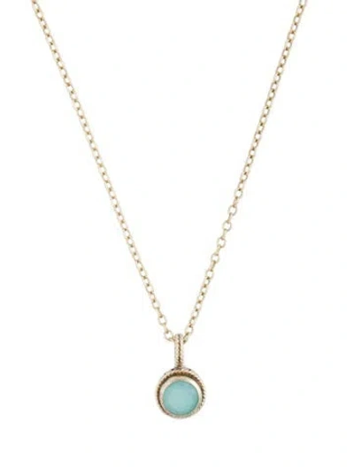 Pre-owned Anna Beck Quartz Pendant Nekclace, 18.25" In Multicolor