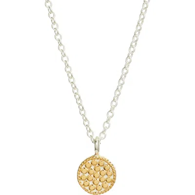 Anna Beck Reversible Mini Circle Pendant Necklace In Gold
