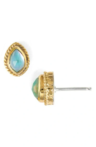 Anna Beck 'shield' Semiprecious Stone Stud Earrings In Gold