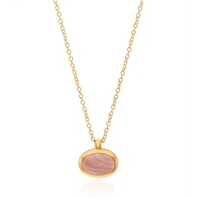 Anna Beck Small Pink Opal Pendant Necklace In Gold