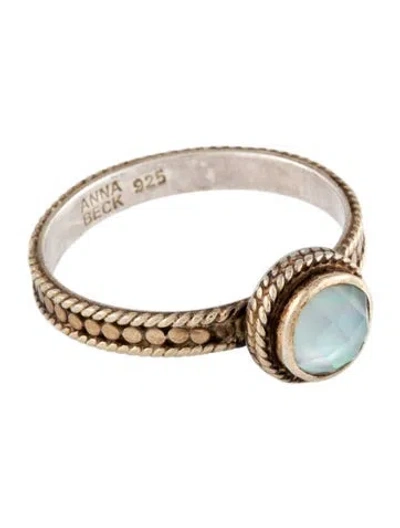 Pre-owned Anna Beck Stone Cocktail Ring In Blue
