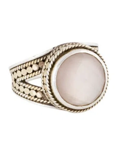 Pre-owned Anna Beck Stone Two Tone Cocktail Ring In Multicolor