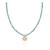 ANNA BECK TURQUOISE BEADED CIRCLE PENDANT NECKLACE