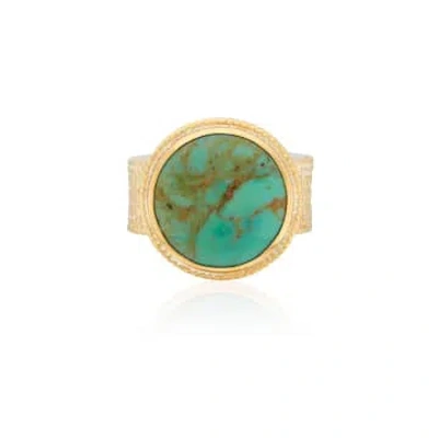 Anna Beck Turquoise Cocktail Ring In Gold