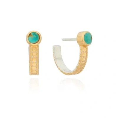 Anna Beck Turquoise Hoop Earrings In Gold