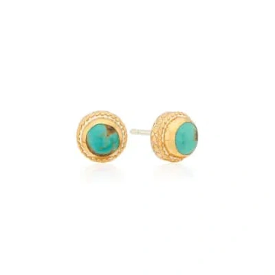 Anna Beck Turquoise Stud Earrings In Gold