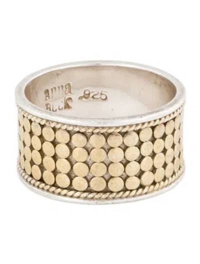 Pre-owned Anna Beck Two Tone Band Ring In Multicolor
