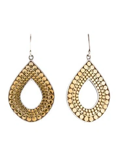 Pre-owned Anna Beck Two Tone Open Teardrop Drop Earrings In Multicolor