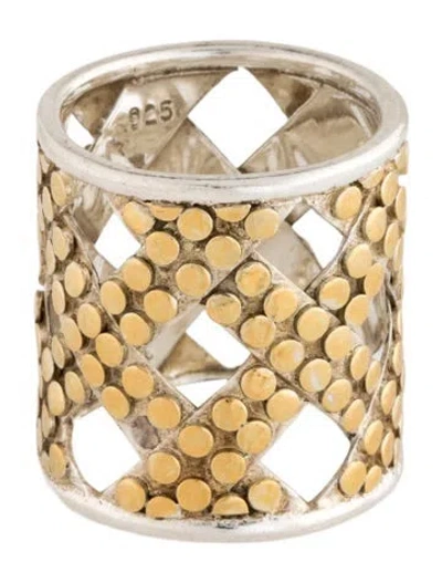 Pre-owned Anna Beck Two-tone Band Ring In Multicolor