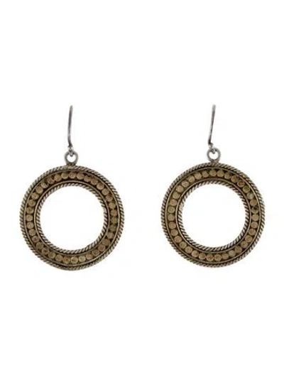Pre-owned Anna Beck Two-tone Circle Drop Earrings In Multi