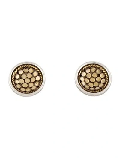Pre-owned Anna Beck Two-tone Classic Dish Stud Earrings In Multi