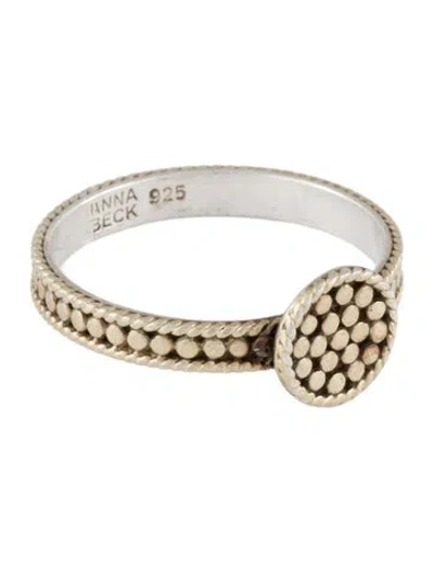 Pre-owned Anna Beck Two-tone Dot Cocktail Ring In Multi
