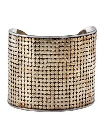 Pre-owned Anna Beck Two-tone Dot Cuff Bracelet, 6.5" In Multicolor