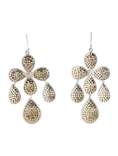 Pre-owned Anna Beck Two-tone Dot Drop Earrings In Multicolor