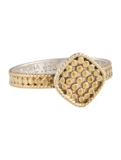 Pre-owned Anna Beck Two-tone Dot Ring In Multi