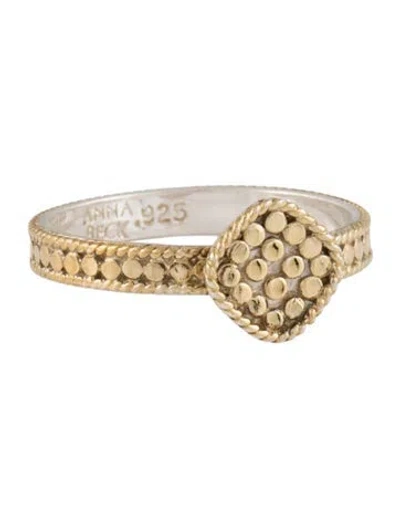 Pre-owned Anna Beck Two-tone Dot Ring In Multi