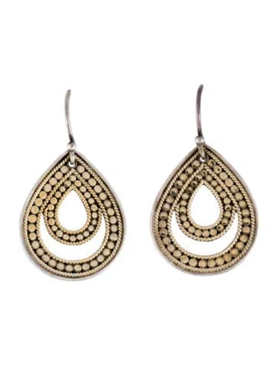 Pre-owned Anna Beck Two-tone Dotted Drop Earrings In Multi