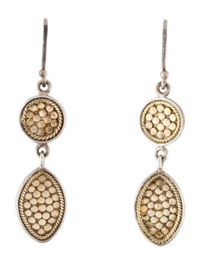 Pre-owned Anna Beck Two-tone Dotted Drop Earrings In Multicolor