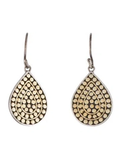 Pre-owned Anna Beck Two-tone Dotted Tear Drop Earrings In Multi