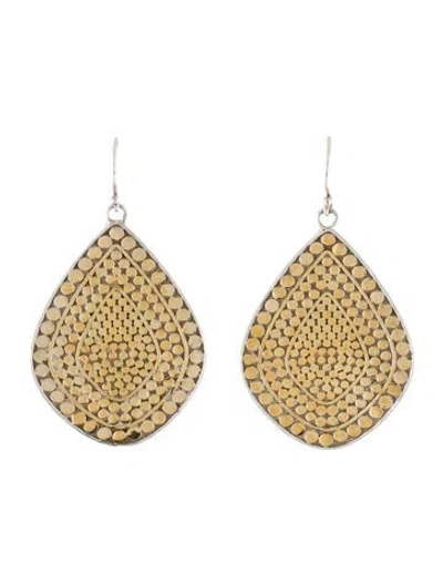 Pre-owned Anna Beck Two-tone Dotted Tear Drop Earrings In Multi