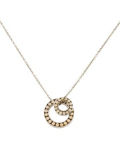 Pre-owned Anna Beck Two-tone Floating Discs Pendant Necklace In Multi