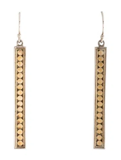 Pre-owned Anna Beck Two-tone Long Bar Drop Earrings In Multicolor