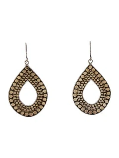 Pre-owned Anna Beck Two-tone Open Teardrop Earrings In Multi