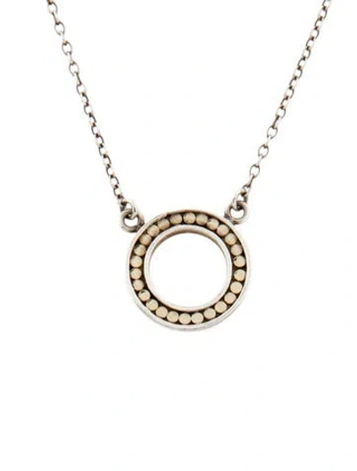 Pre-owned Anna Beck Two-tone Pendant Necklace, 18.75" In Multi