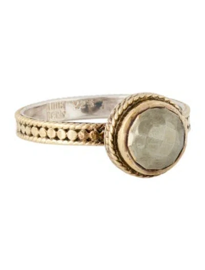 Pre-owned Anna Beck Two-tone Pyrite Cocktail Ring In Multicolor