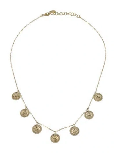 Pre-owned Anna Beck Two-tone Station Necklace, 18.75" In Multicolor